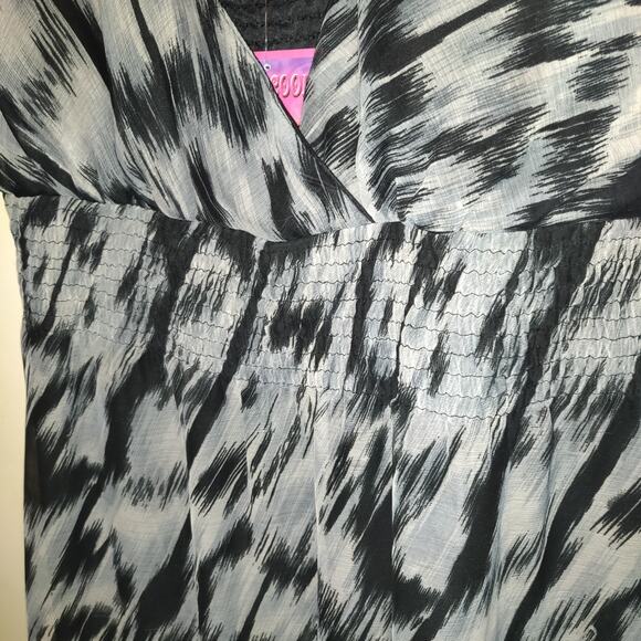 NWT She's Cool Maxi Dress PLUS Sz 3X. Black Gray Sheer Outer Lined Lightweight - Picture 4 of 16
